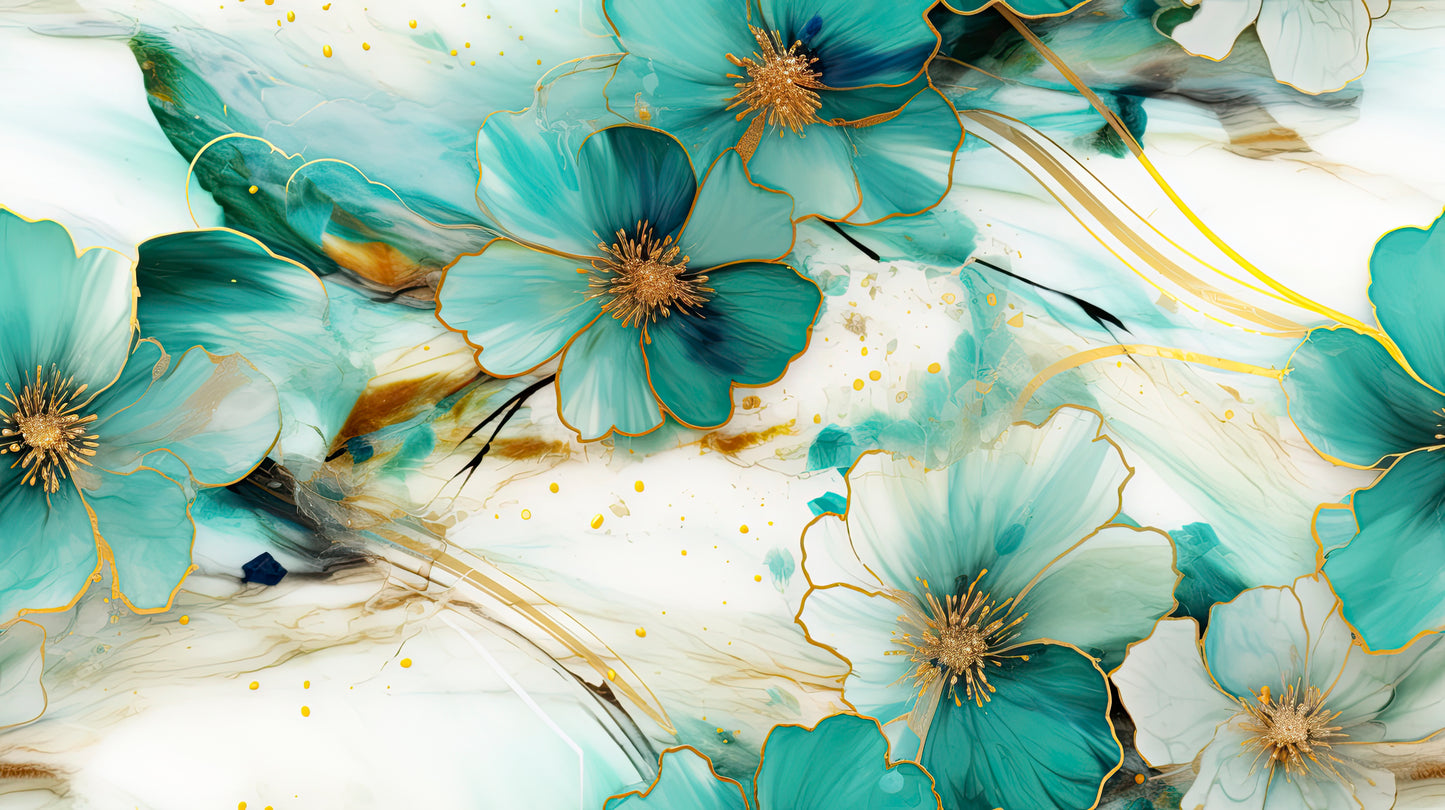 Golden Breeze of Flowers - Tablou Canvas