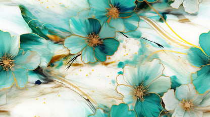 Golden Breeze of Flowers - Tablou Canvas