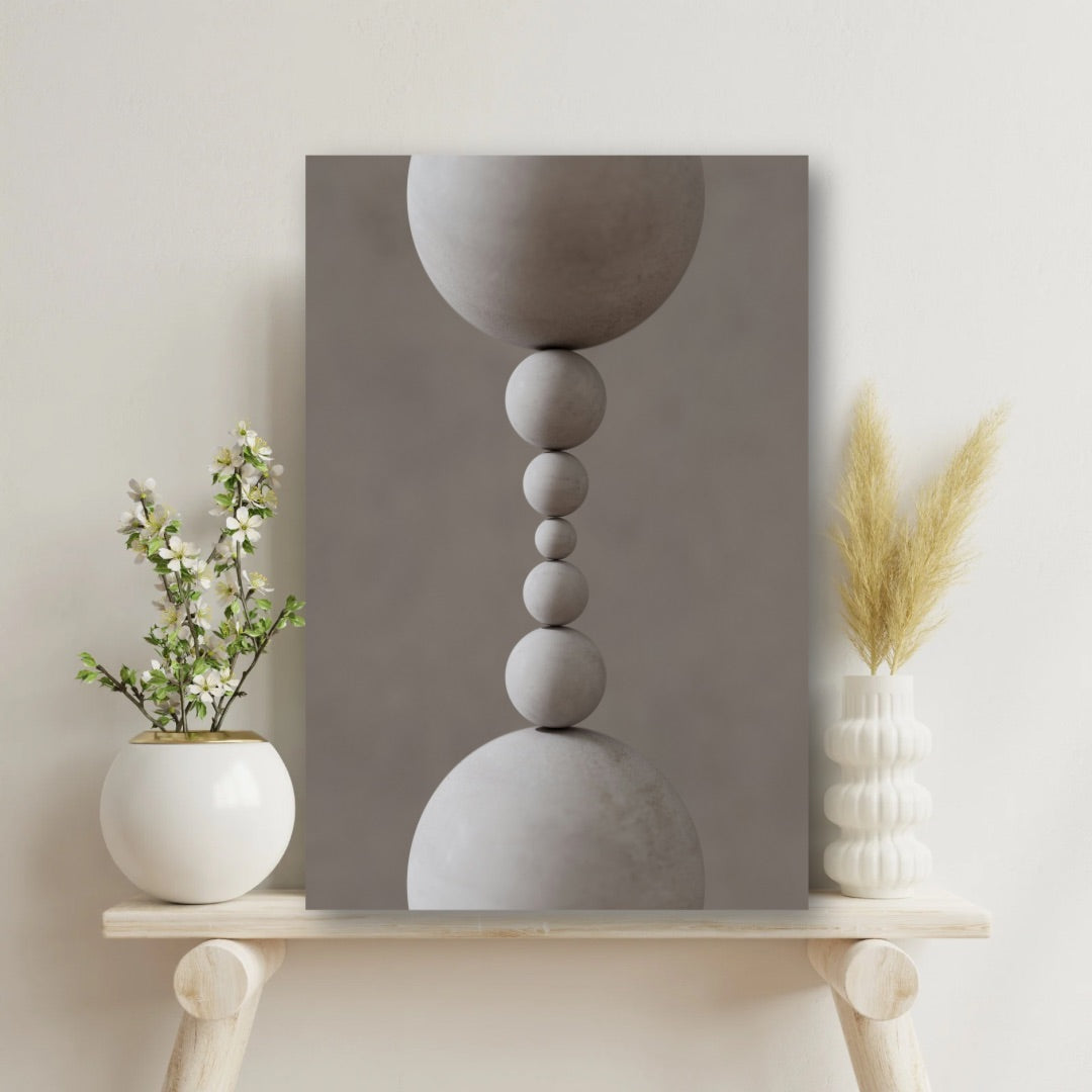 Equilibrium  - Tablou Canvas | Arta Minimalistă în Tonuri Calde - WallMood