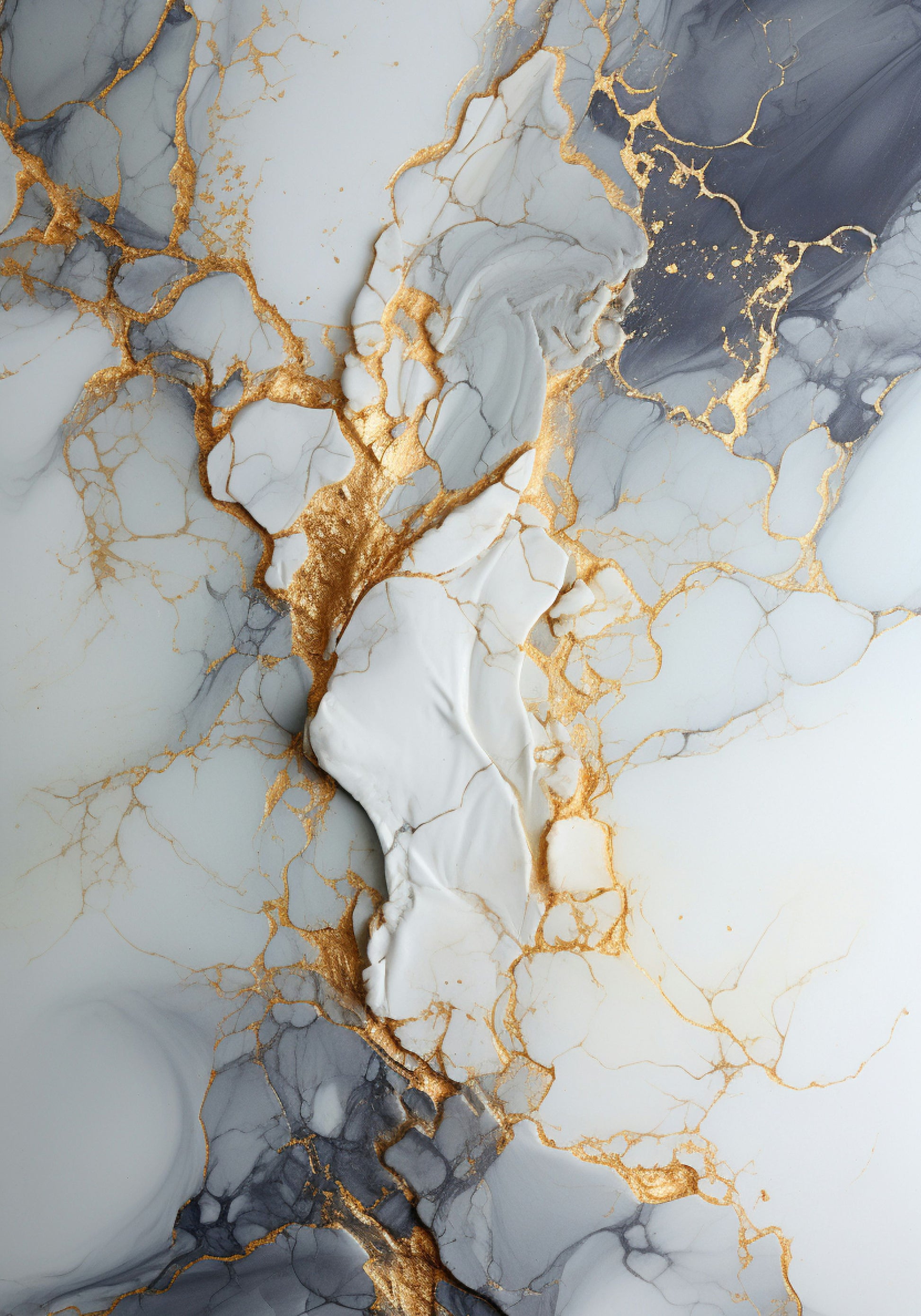 Gold Flow - Tablou Abstract - WallMood